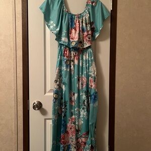 Floral Off-Shoulder Maxi Dress